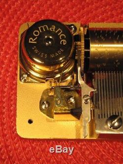 Stunning Vintage Romance Reuge Music Movement 3 Song 72 Note Swiss Made, Works
