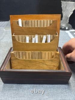 Stunning Vintage Wood Marquetry Cigarette Box