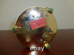 Swiss Reuge Dancing Ballerina Music Box Carousel Holder Gold Leaf/Porcelain Case