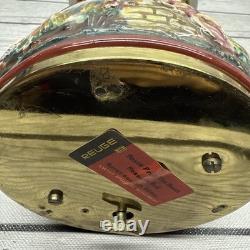 Swiss Reuge Dancing Ballerina Music Box Carousel Holder Porcelain Case Roses