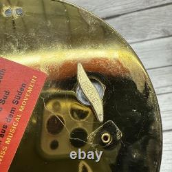 Swiss Reuge Dancing Ballerina Music Box Carousel Holder Porcelain Case Roses