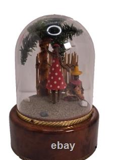 Swiss Reuge Dome Music Box with Dancer in Calypso Scene Tune Matilda Matilda