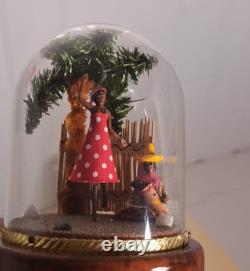 Swiss Reuge Dome Music Box with Dancer in Calypso Scene Tune Matilda Matilda
