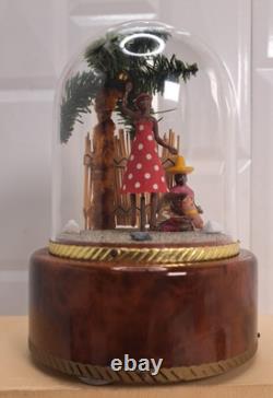 Swiss Reuge Dome Music Box with Dancer in Calypso Scene Tune Matilda Matilda