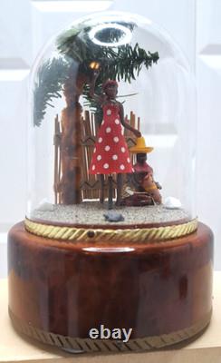 Swiss Reuge Dome Music Box with Dancer in Calypso Scene Tune Matilda Matilda