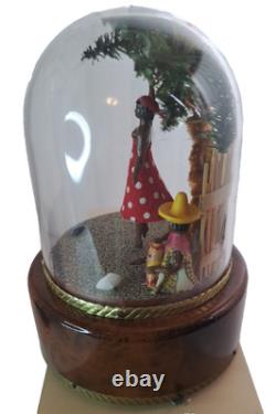 Swiss Reuge Dome Music Box with Dancer in Calypso Scene Tune Matilda Matilda