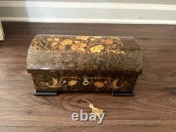 Swiss Reuge Inlaid Wood Jewelry Music Box Love Is A Many Splendored Things