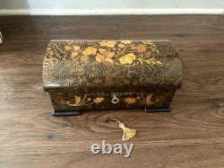 Swiss Reuge Inlaid Wood Jewelry Music Box Love Is A Many Splendored Things