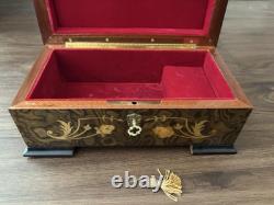 Swiss Reuge Inlaid Wood Jewelry Music Box Love Is A Many Splendored Things