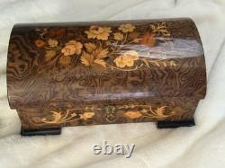 Swiss Reuge Inlaid Wood Jewelry Music Box Love Is A Many Splendored Things
