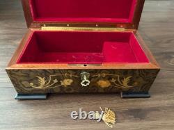 Swiss Reuge Inlaid Wood Jewelry Music Box Love Is A Many Splendored Things
