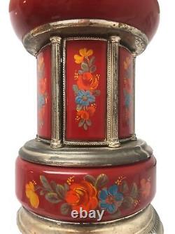Swiss Reuge Lipstick/Cigarettes Carousel Music Box Made in Italy Hand Painted