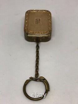 Swiss Reuge Minature Music Box Brass Case Musical Key Chain, Place for a Photo