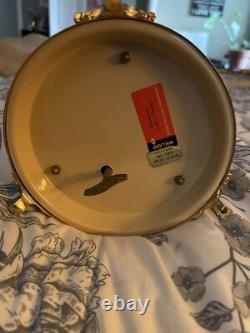Swiss Reuge Music Box Carousel Holder Gold Leaf/Porcelain Case