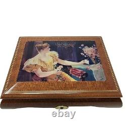 Swiss Reuge RomanceWood Lacquer Jewelry Music Box Blumenwalzer Made In Italy