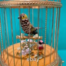 Swiss Reuge Singing Birds Bird Cage Automaton Double Birds