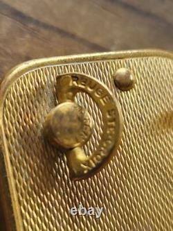 Swiss Reuge Ste Croix music box pendant Key Chain Works Floral Rhinestones Blue