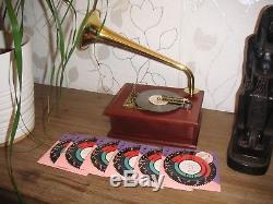 Swiss Reuge Thorens Schweizer Horn Spieluhr 6 Platten vintage music box 6 discs
