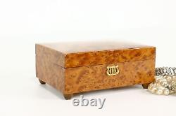 Swiss Vintage Maple Burl Music Box, The Trout, Reuge #41236