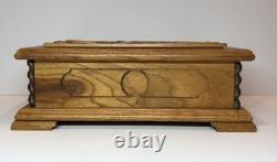 Swiss Vintage Reuge Music Box & Carved Jewelry Chest Anniversary Waltz #32792