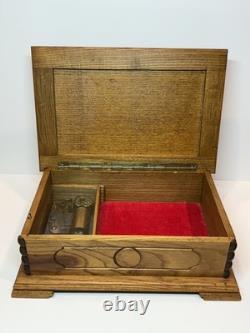 Swiss Vintage Reuge Music Box & Carved Jewelry Chest Anniversary Waltz #32792