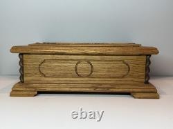 Swiss Vintage Reuge Music Box & Carved Jewelry Chest Anniversary Waltz #32792