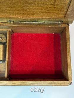 Swiss Vintage Reuge Music Box & Carved Jewelry Chest Anniversary Waltz #32792