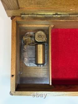Swiss Vintage Reuge Music Box & Carved Jewelry Chest Anniversary Waltz #32792