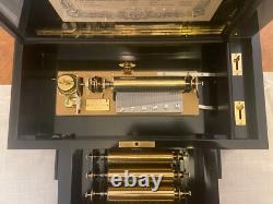 Switzerland Reuge Inlaid Case 72 Note 5 Cylinder 15 Songs Music Box 1989 Beauty