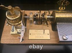 Switzerland Reuge Inlaid Case 72 Note 5 Cylinder 15 Songs Music Box 1989 Beauty