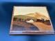 Switzerland Reuge Musical Jewelry Box, Inlaid Wood Mountain Scene