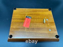 Switzerland Reuge Musical Jewelry Box, Inlaid Wood Mountain Scene