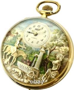 TISSOT Reuge Mechanical Music Box Pocket Watch Antique Accessories with Box Key