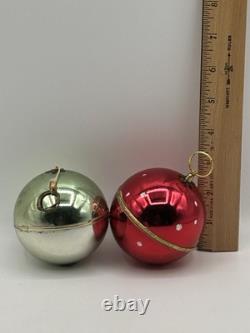 TWO REUGE SAINTE CROIX Pull Cord Ornaments Silent Night Swiss Rare VTG READ