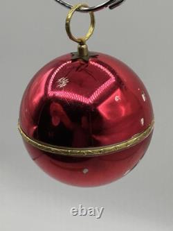 TWO REUGE SAINTE CROIX Pull Cord Ornaments Silent Night Swiss Rare VTG READ
