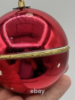 TWO REUGE SAINTE CROIX Pull Cord Ornaments Silent Night Swiss Rare VTG READ