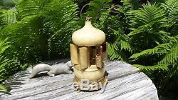 VINTAGE ANTIQUE REUGE Cherub CAROUSEL MUSIC BOX LIPSTICK Italy Footed Alabaster