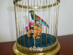 VINTAGE FRENCH BONTEMS SINGING BIRD CAGE BIRD MECHANICAL AUTOMATON (Watch Video)