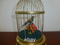 VINTAGE FRENCH BONTEMS SINGING BIRD CAGE BIRD MECHANICAL AUTOMATON (Watch Video)