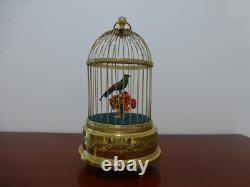VINTAGE FRENCH BONTEMS SINGING BIRD CAGE BIRD MECHANICAL AUTOMATON (Watch Video)