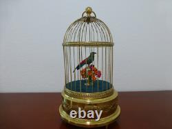 VINTAGE FRENCH BONTEMS SINGING BIRD CAGE BIRD MECHANICAL AUTOMATON (Watch Video)