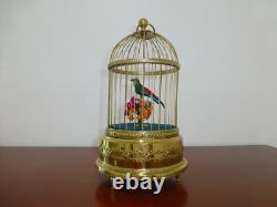 VINTAGE FRENCH BONTEMS SINGING BIRD CAGE BIRD MECHANICAL AUTOMATON (Watch Video)