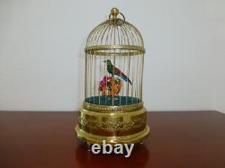 VINTAGE FRENCH BONTEMS SINGING BIRD CAGE BIRD MECHANICAL AUTOMATON (Watch Video)