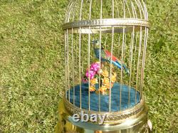 VINTAGE FRENCH BONTEMS SINGING BIRD CAGE BIRD MECHANICAL AUTOMATON (Watch Video)