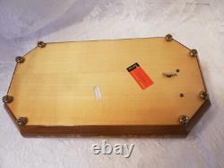 VINTAGE ITALIAN INLAID WOOD REUGE MUSICAL JEWELRY BOX WithKEY LARGE 14.75x7.25x3.7