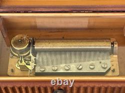 VINTAGE MCM Geometric Marquetry REUGE MUSIC BOX 72/3 Saint Croix RARE Works