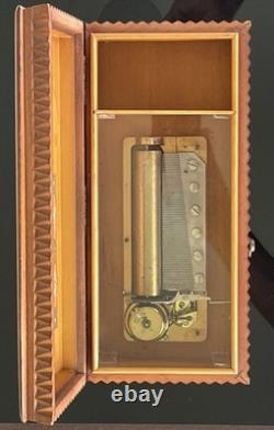VINTAGE MCM Geometric Marquetry REUGE MUSIC BOX 72/3 Saint Croix RARE Works
