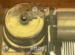 VINTAGE MCM Geometric Marquetry REUGE MUSIC BOX 72/3 Saint Croix RARE Works