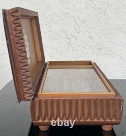 VINTAGE MCM Geometric Marquetry REUGE MUSIC BOX 72/3 Saint Croix RARE Works