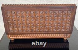 VINTAGE MCM Geometric Marquetry REUGE MUSIC BOX 72/3 Saint Croix RARE Works